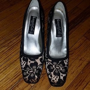 Kenneth Cole Pink and Black Lace Shoes sz 7.5